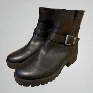 ZODIAC Boots‎ Miller-2 Block Heel Black Faux Leather Women’s Size 10 C11